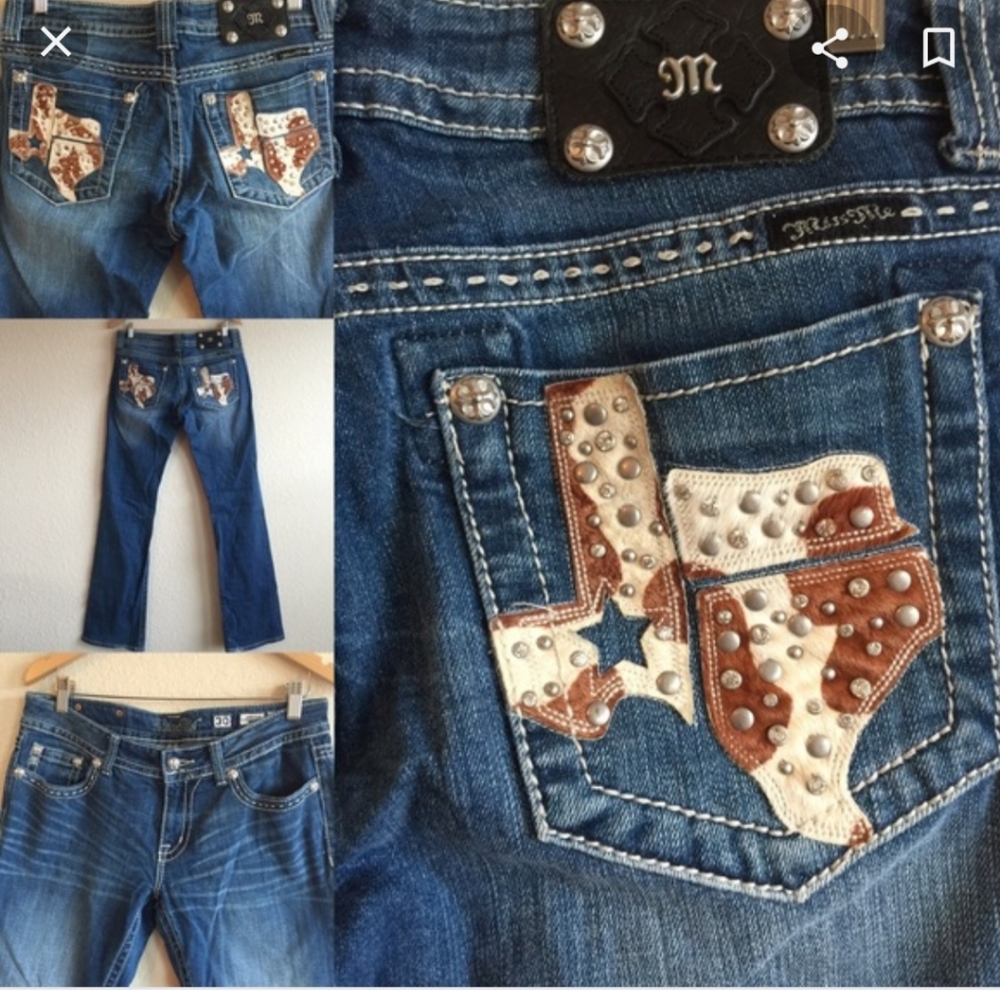 ISO Texas Cowhide Miss Me Jean's